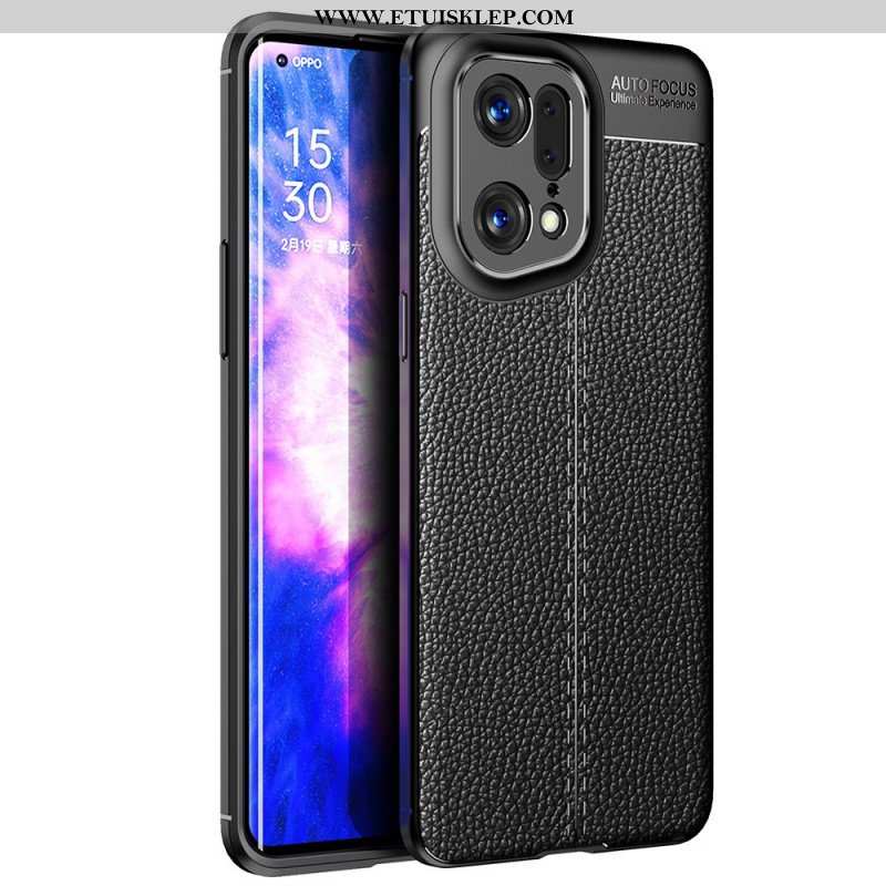 Etui do Oppo Find X5 Pro Efekt Skóry Liczi Z Podwójną Linią